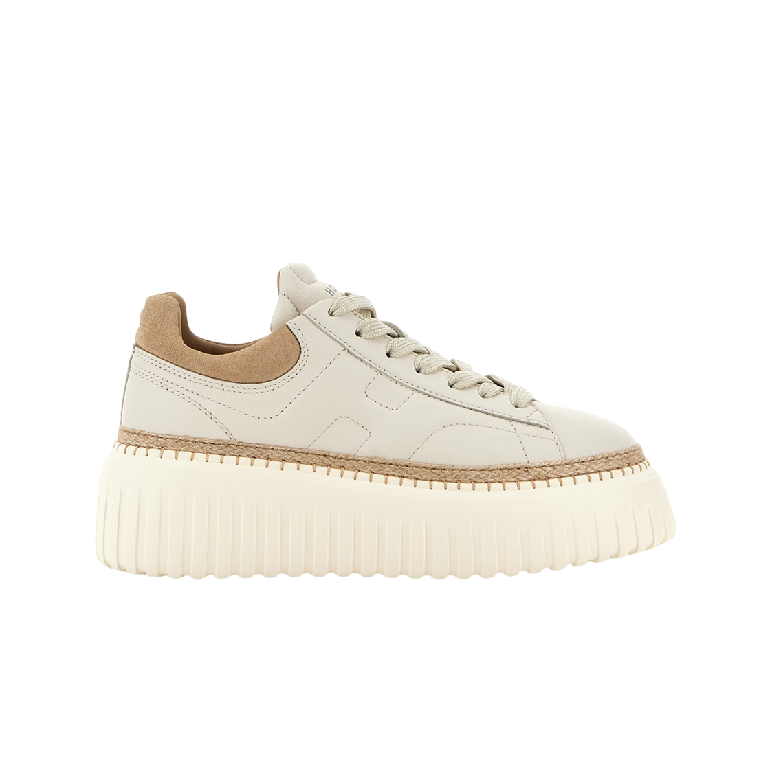 (W) 호간 H-스트라이프 스니커즈 아이보리 브라운((W) Hogan H-Stripes Sneakers Ivory Brown)
