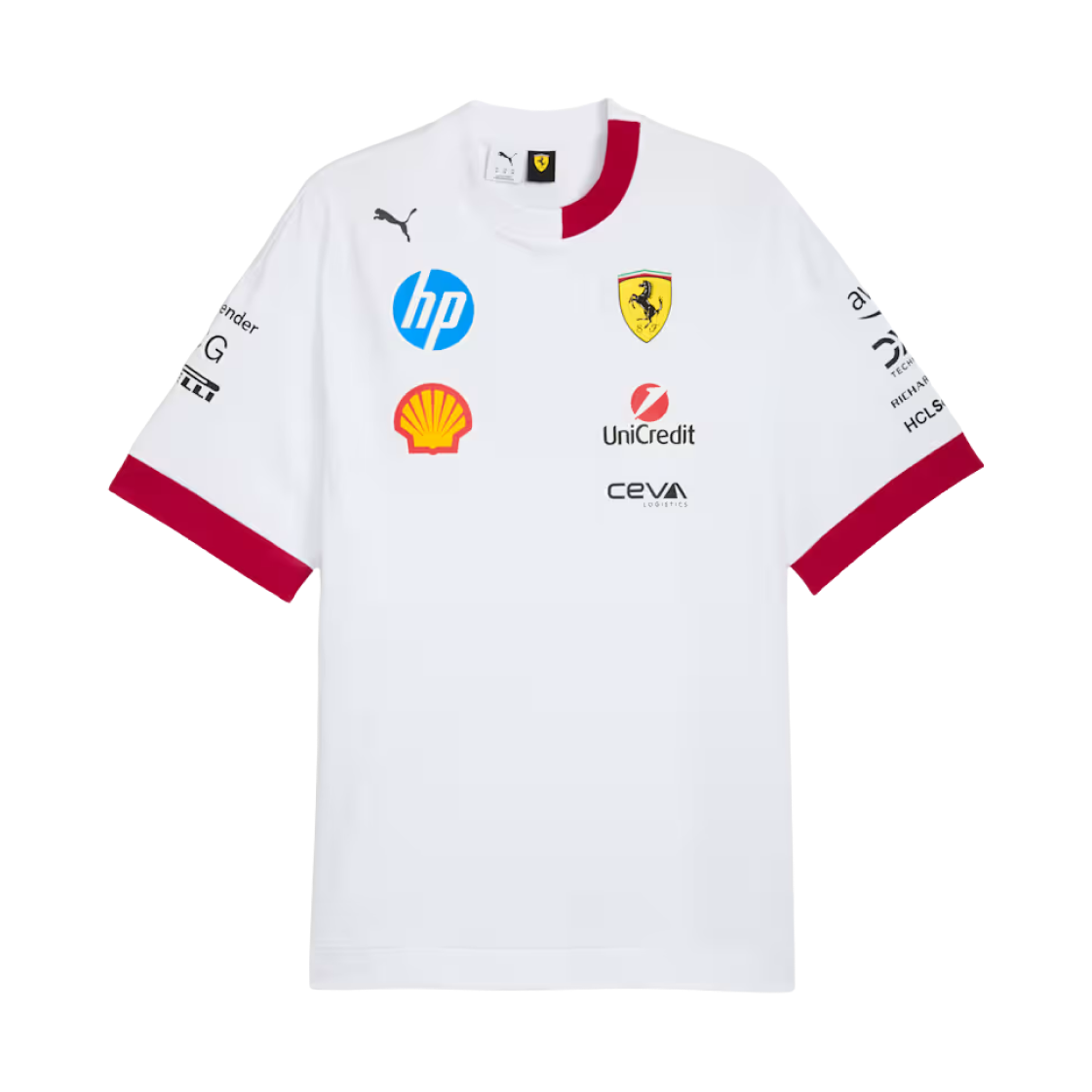 스쿠데리아 페라리 x 푸마 2025 드라이버 오버사이즈 티셔츠 푸마 화이트(Scuderia Ferrari x Puma 2025 Drivers Oversized T-Shirt Puma White)