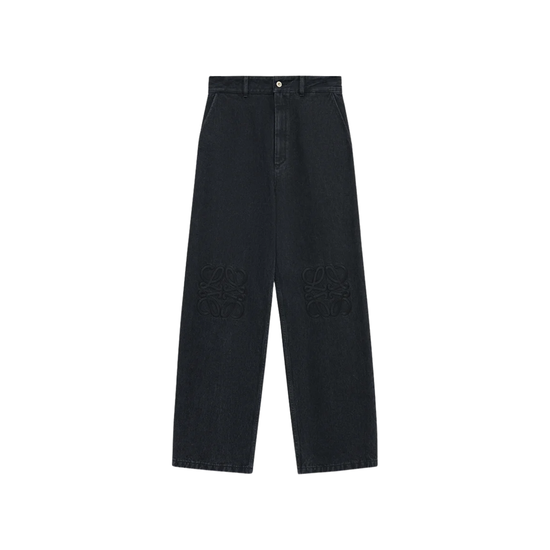 (W) 로에베 애너그램 배기 데님 진 블랙((W) Loewe Anagram Baggy Jeans in Denim Black)