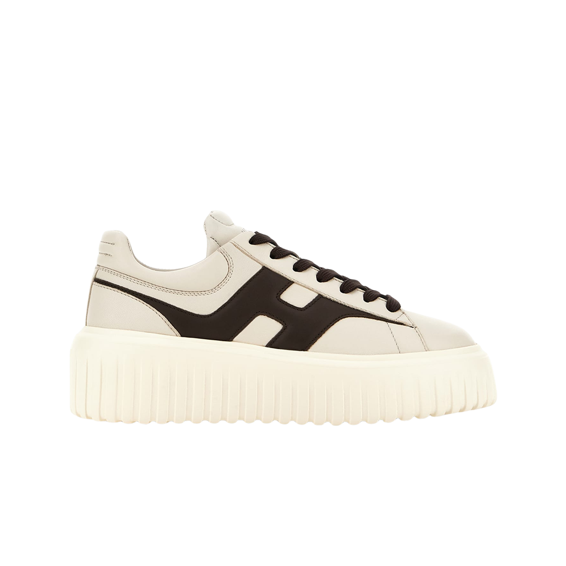 (W) 호간 H-스트라이프 스니커즈 아이보리 브라운((W) Hogan H-Stripes Sneakers Ivory Brown)