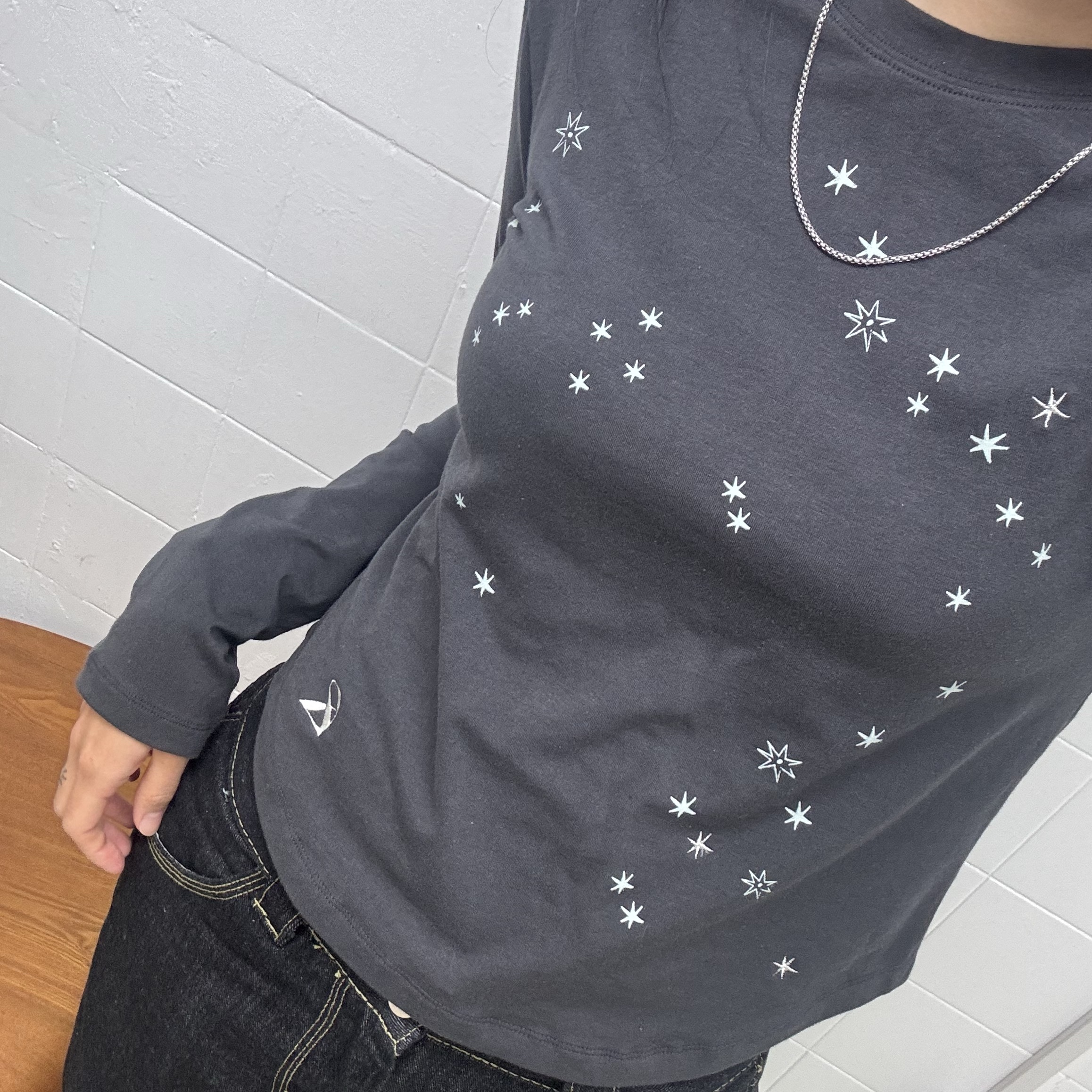 Riomeu Stellance Long Sleeve Charcoal, [KREAM 단독] Riomeu Snake Chain Necklace 2.5mm 착용 스타일 - 1