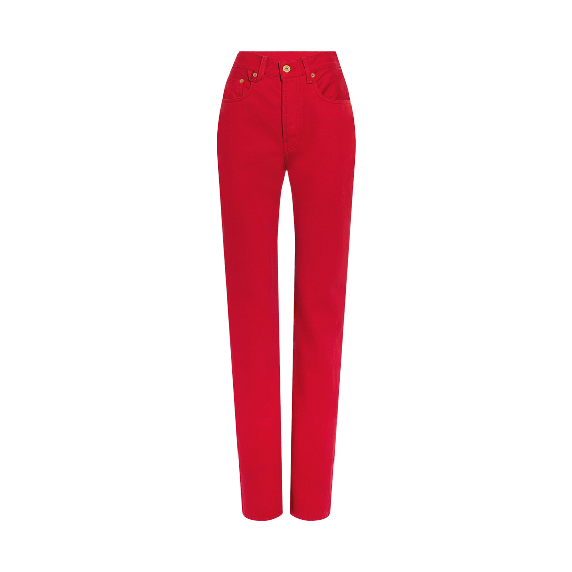 241DE034-1514-470 (W) Jacquemus Le de Nimes Straight Denim Pants Red