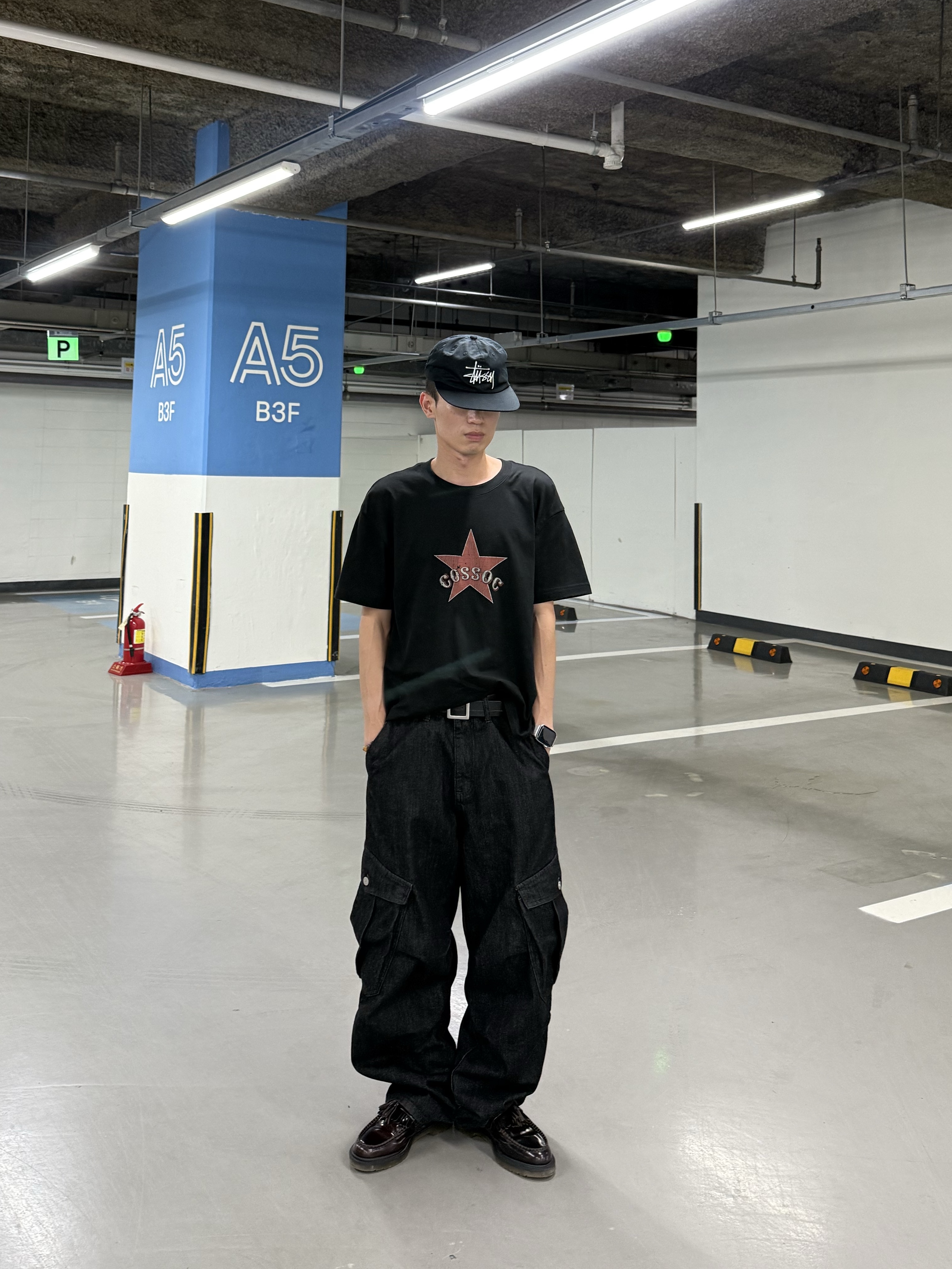 Stussy Basic Strapback Cap Black, Dr. Martens Adrian Arcadia Leather Loafers Cherry Red 착용 스타일