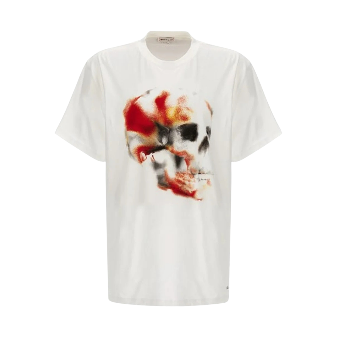 776336QTAAL0961 Alexander McQueen Skull Print T-Shirt White