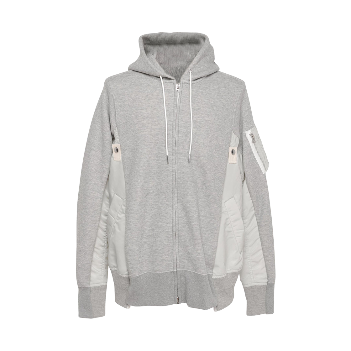 사카이 스폰지 스웨트 나일론 트윌 후드 라이트 그레이(Sacai Sponge Sweat Nylon Twill Hoodie Light Grey)