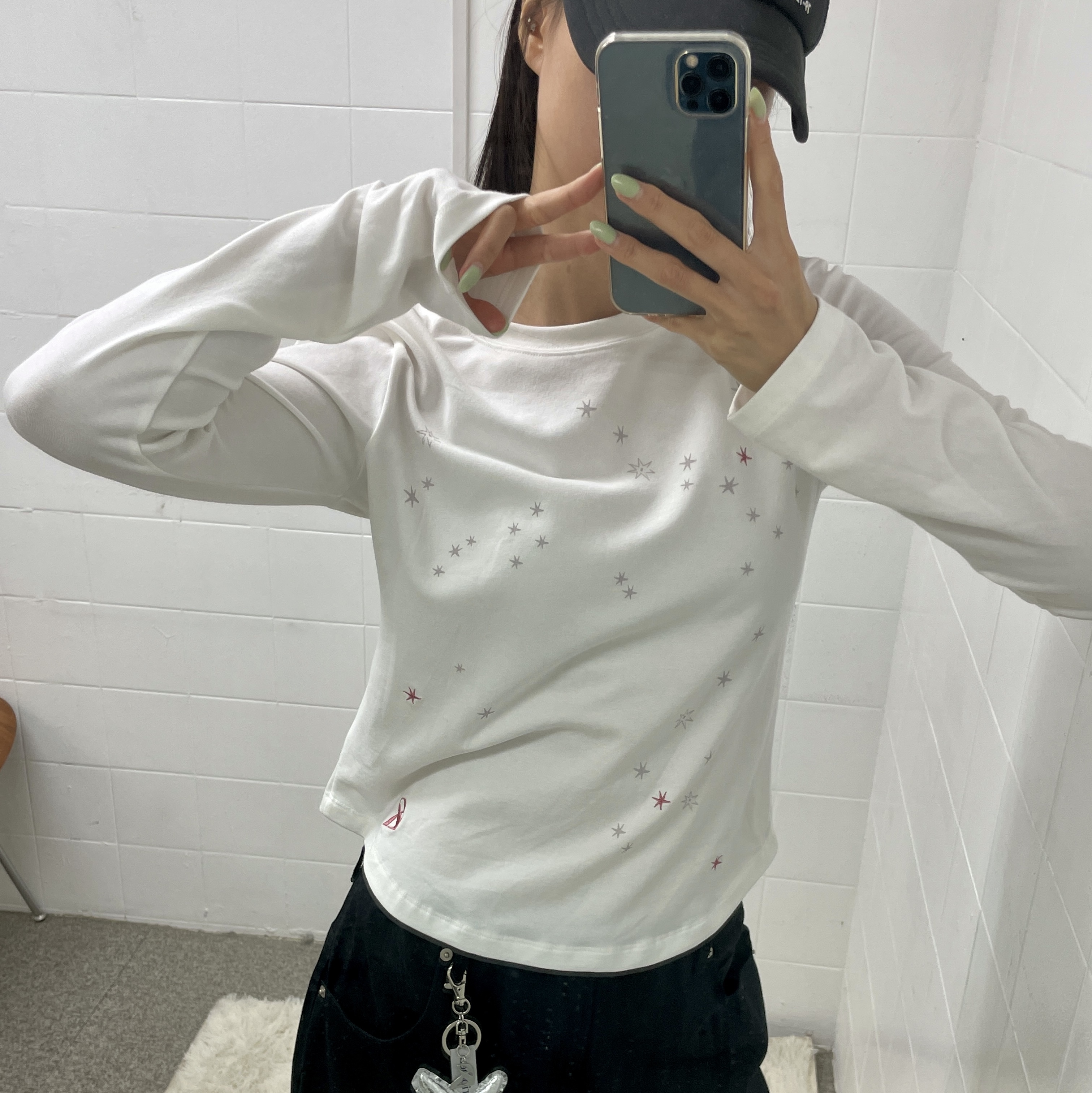 Riomeu Stellance Long Sleeve Ivory, Riomeu Signature Sparkle Keyring 착용 스타일 - 2