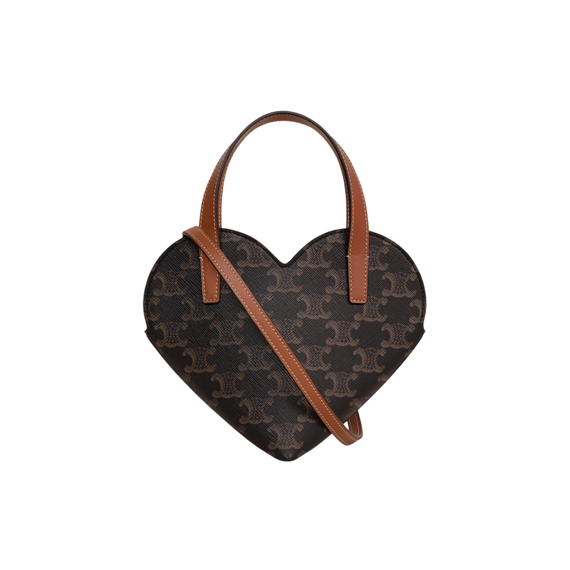 셀린느 틴 쾨르 셀린느 트리옹프 캔버스 카프스킨 탄(Celine Teen Coeur Celine in Triomphe Canvas and Calfskin Tan) - 2
