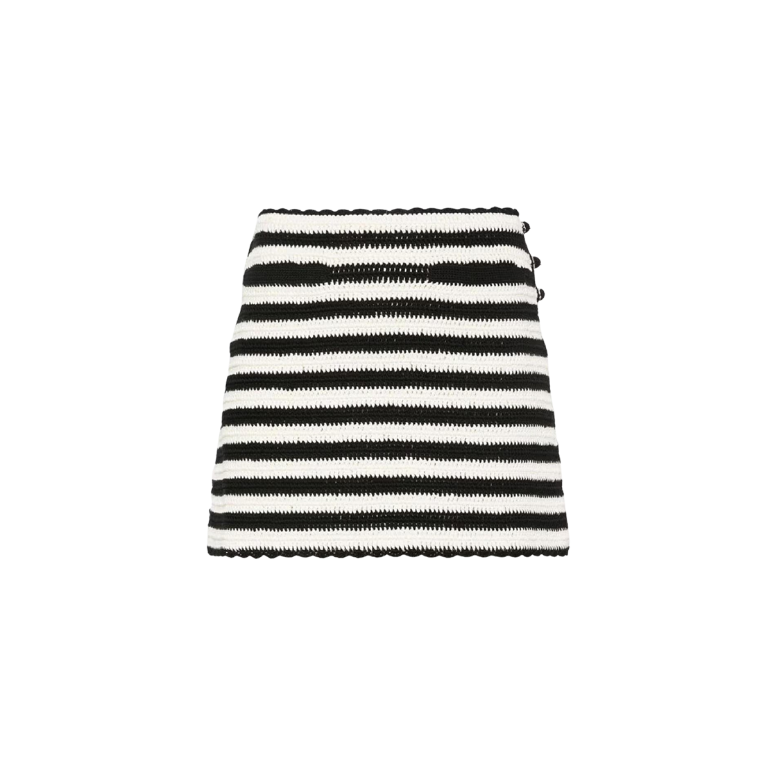 (W) 셀린느 크로셰드 미니 스커트 블랙 에크루((W) Celine Crocheted Mini Skirt Black Ecru)