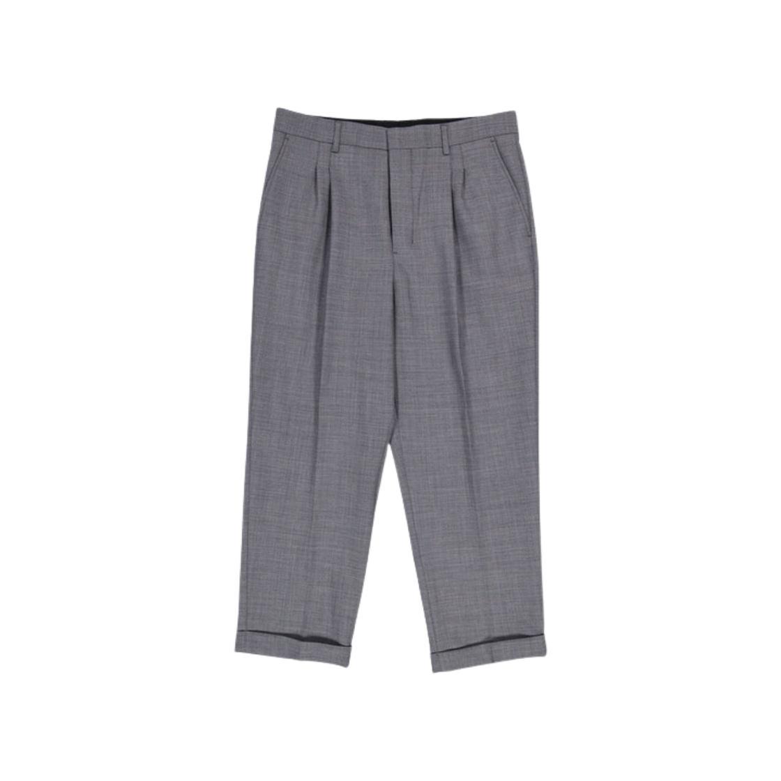 HTR100-PL0002-055 AMI Carrot Fit Trousers Heather Grey