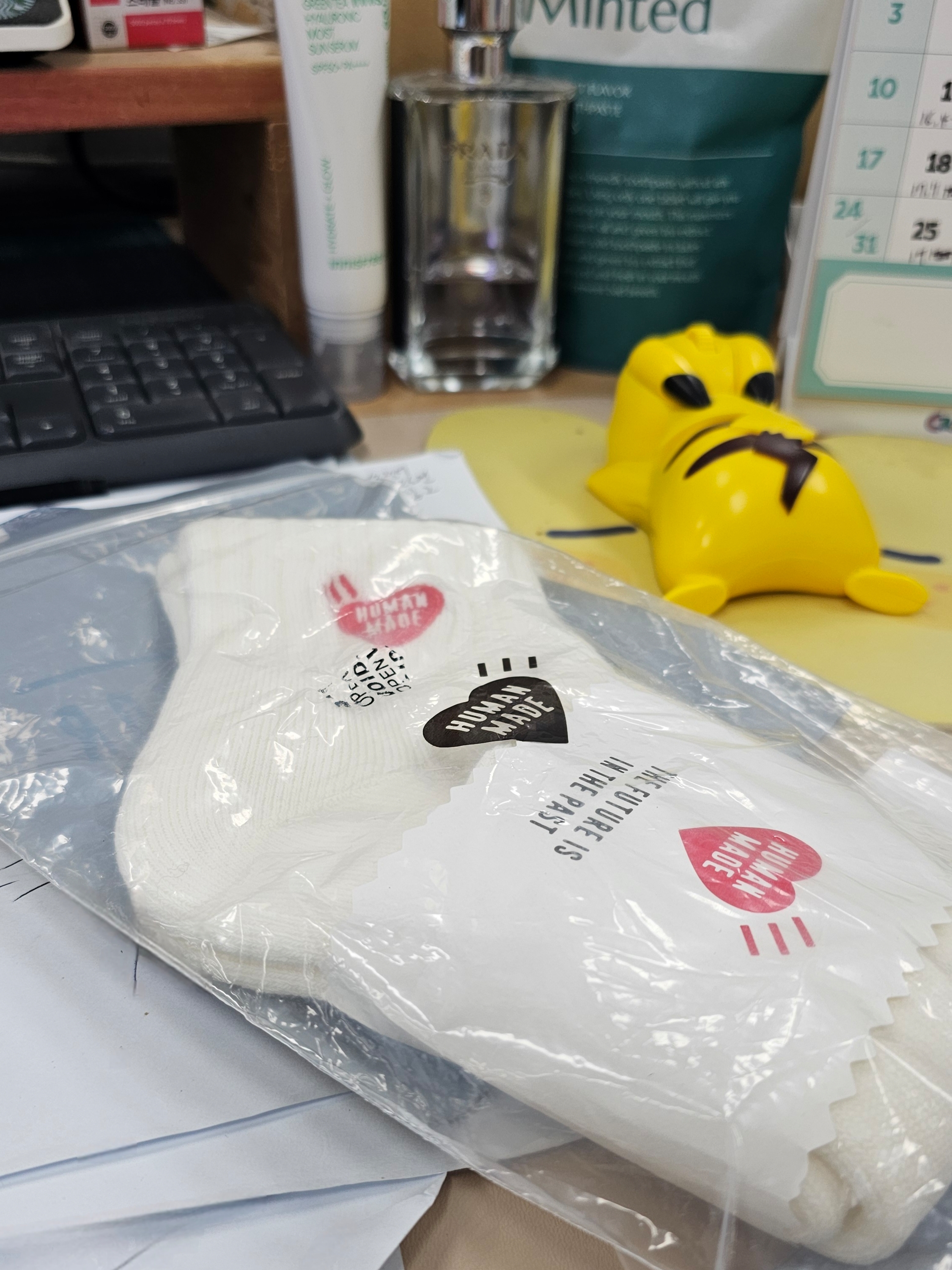 Human Made Short Pile Socks White 착용 스타일