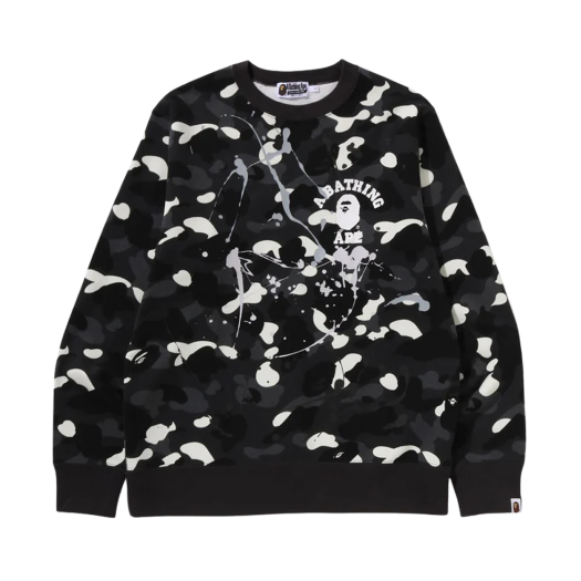 - BAPE City Camo Painting Crewneck Sweatshirt Black