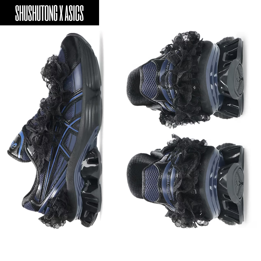 Asics x Shushu Tong Gel-Kinetic Fluent Blue Expanse Monaco Blue, Asics x Shushu Tong Gel-Kinetic Fluent White Dive Blue 착용 스타일 - 3