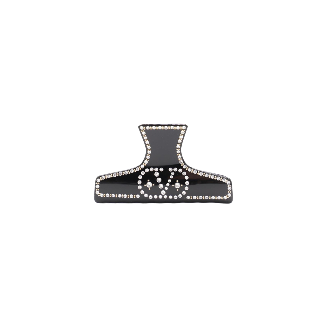 (W) 발렌티노 브이로고 레진 헤어 클립 블랙((W) Valentino Vlogo Resin Hair Clip Black) - 1