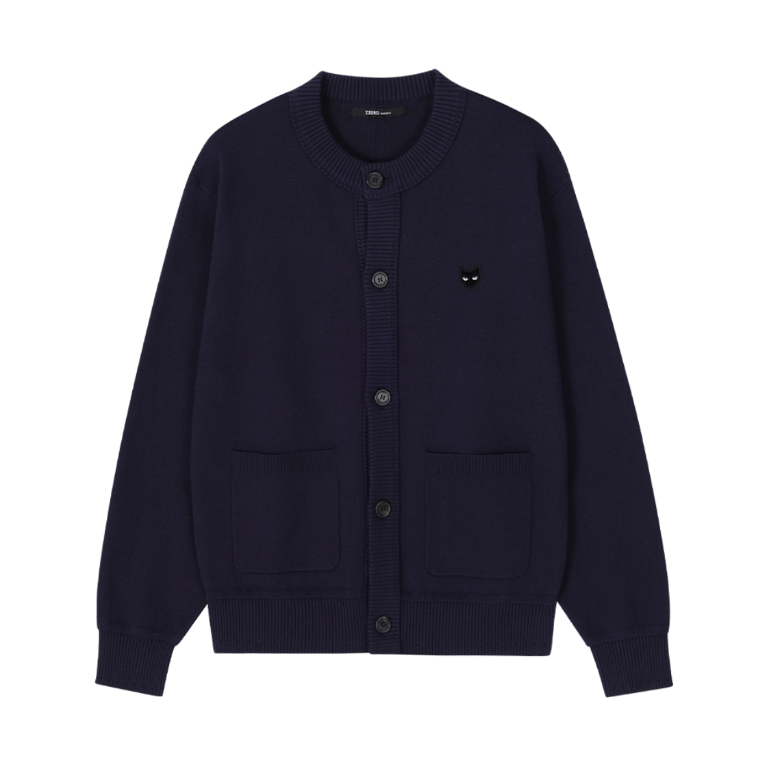 송지오 지제로 캐시미어 블렌드 라운드넥 가디건 네이비