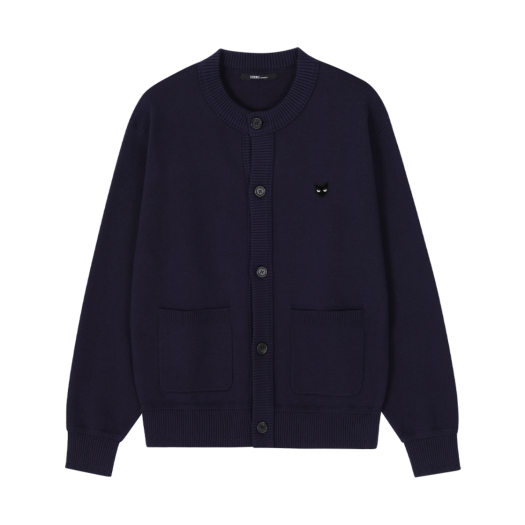 SH5KT808NY SONGZIO ZZERO Cashmere Blend Round Neck Cardigan Navy