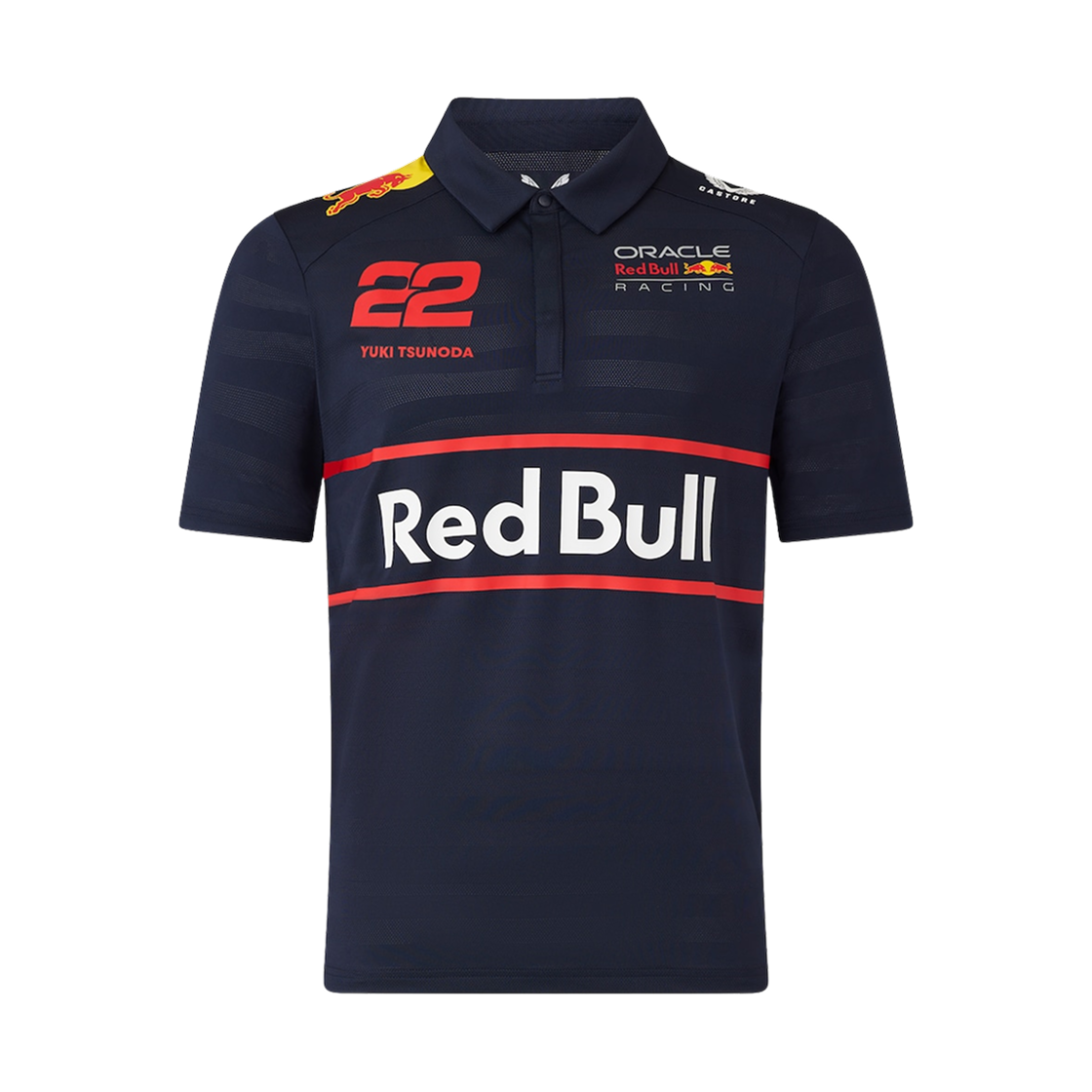 오라클 레드불 레이싱 x 캐스토어 2025 팀 유키 츠노다 폴로 셔츠 나이트 스카이(Oracle Red Bull Racing x Castore 2025 Team Yuki Tsunoda Polo Shirt Night Sky)