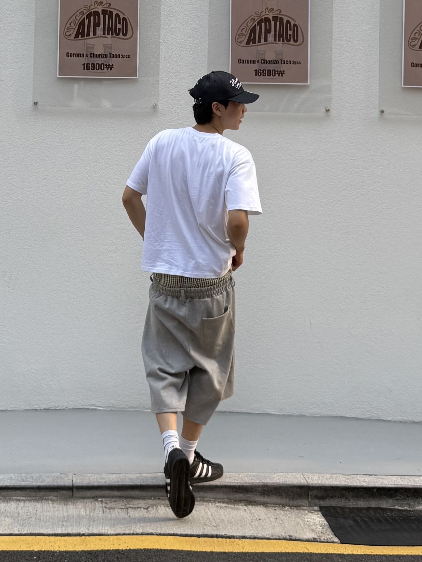 Human Made 6 Panel Denim Cap Indigo, Adidas Superstar Core Black White 착용 스타일 - 5