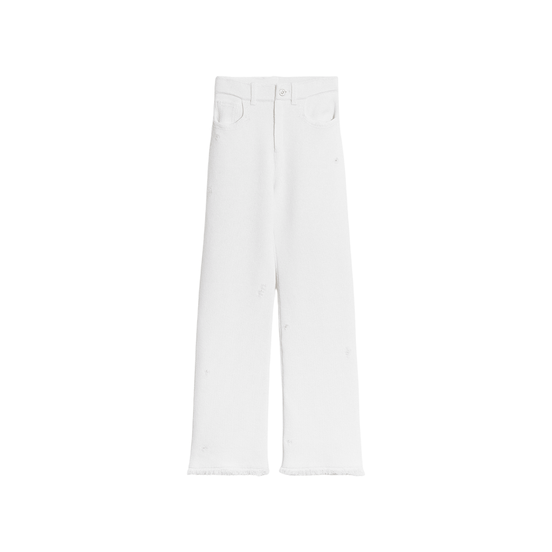 (W) 배리 캐시미어 프린지 디테일 데님 팬츠 화이트((W) Barrie Cashmere Fringe Detail Denim Pants White)