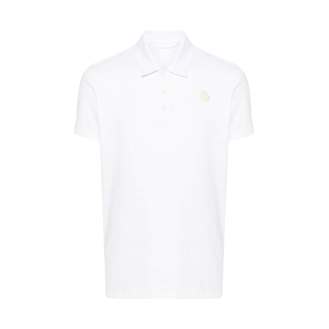 J1-091-8A00005-8390T-00A Moncler Logo Patch Polo Short Sleeve Shirt White - 24SS