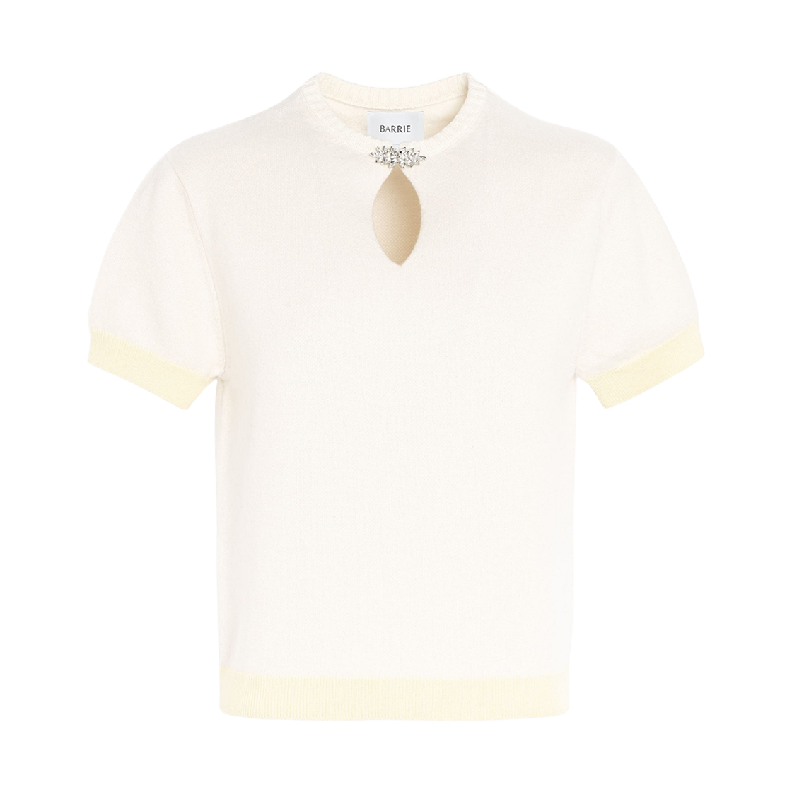 (W) 배리 쥬얼리 디테일 캐시미어 니트 탑 화이트((W) Barrie Jewelry Detail Cashmere Knit Top White)