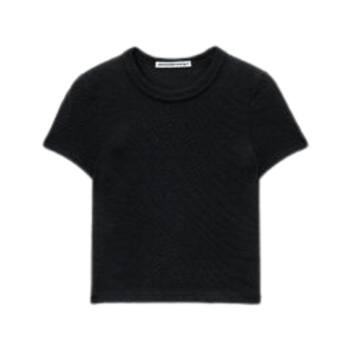 (W) 알렉산더 왕 로고 자카드 베이비 티셔츠 블랙((W) Alexander Wang Logo Jacquard Baby T-Shirt Black)