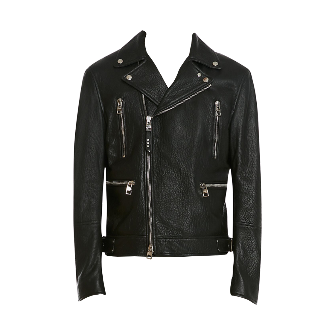 626381Q5LDS1000 Alexander McQueen Classic Leather Biker Jacket Black
