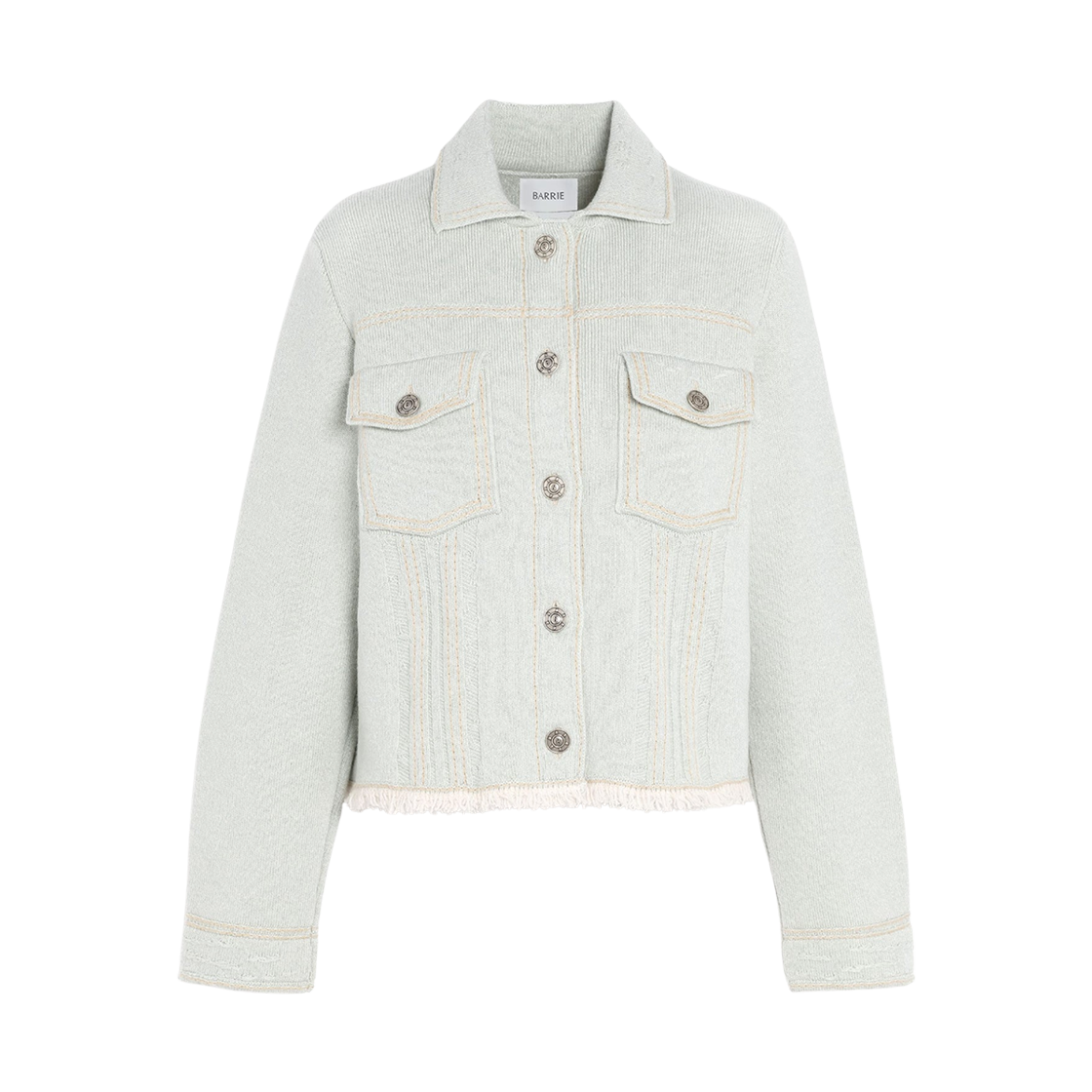 (W) 배리 캐시미어 데님 자켓 라이트 블루((W) Barrie Cashmere Denim Jacket Light Blue)