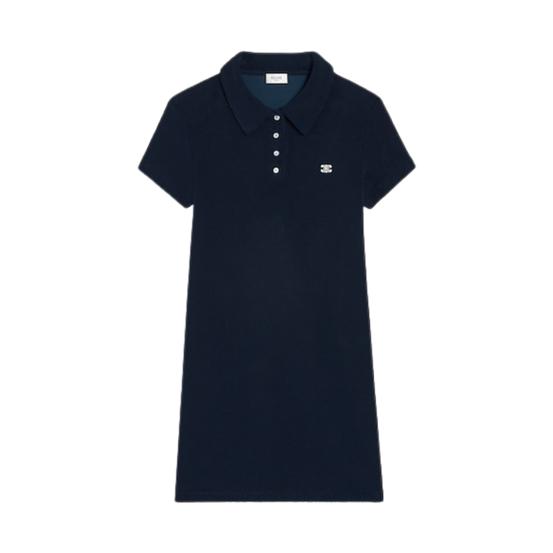 RR0E50A80-07YC (W) Celine Mini Polo Dress in Terry Cotton Navy Cream