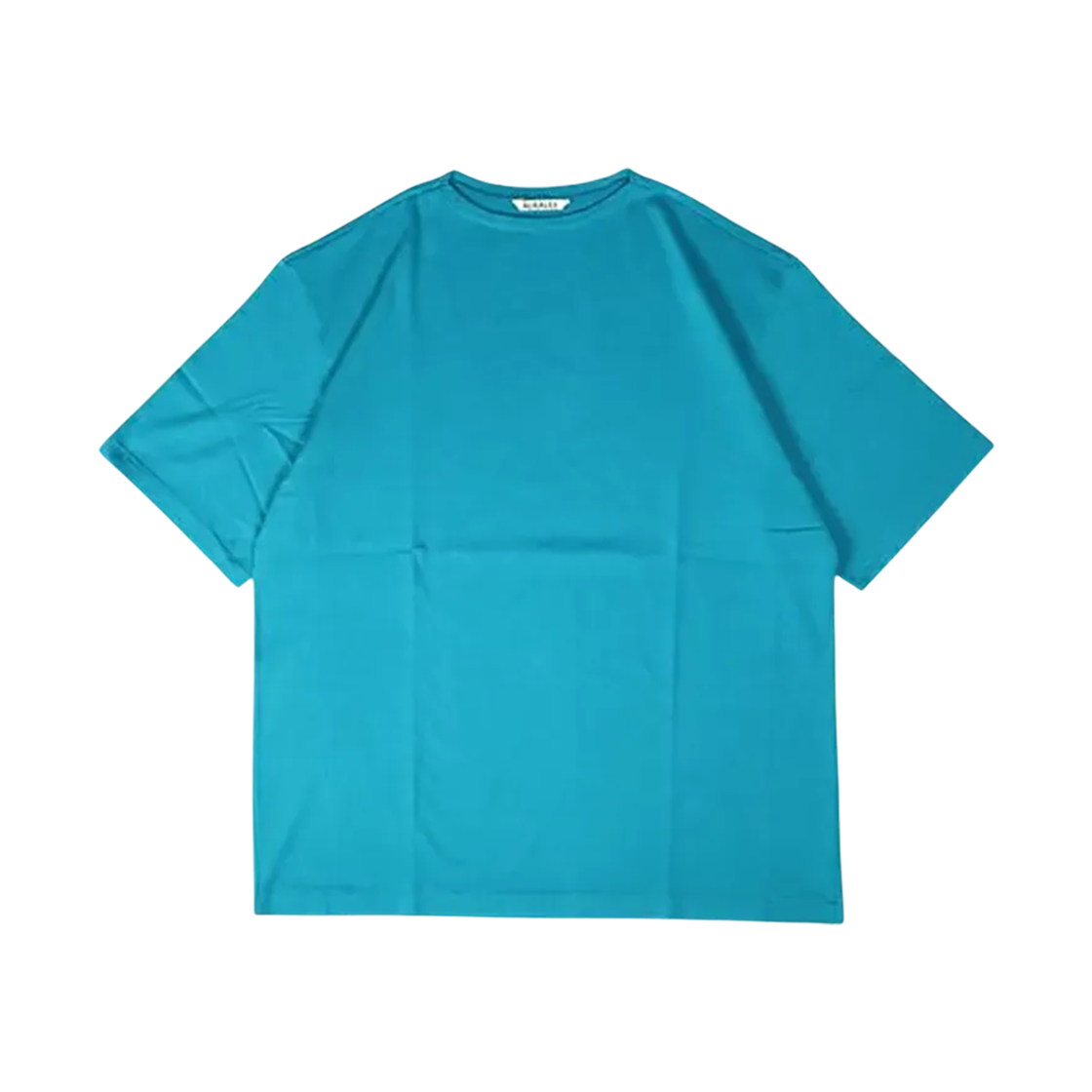 A23SB03GT Auralee Luster Plaiting Narrow Boat Neck T-Shirt Teal Green