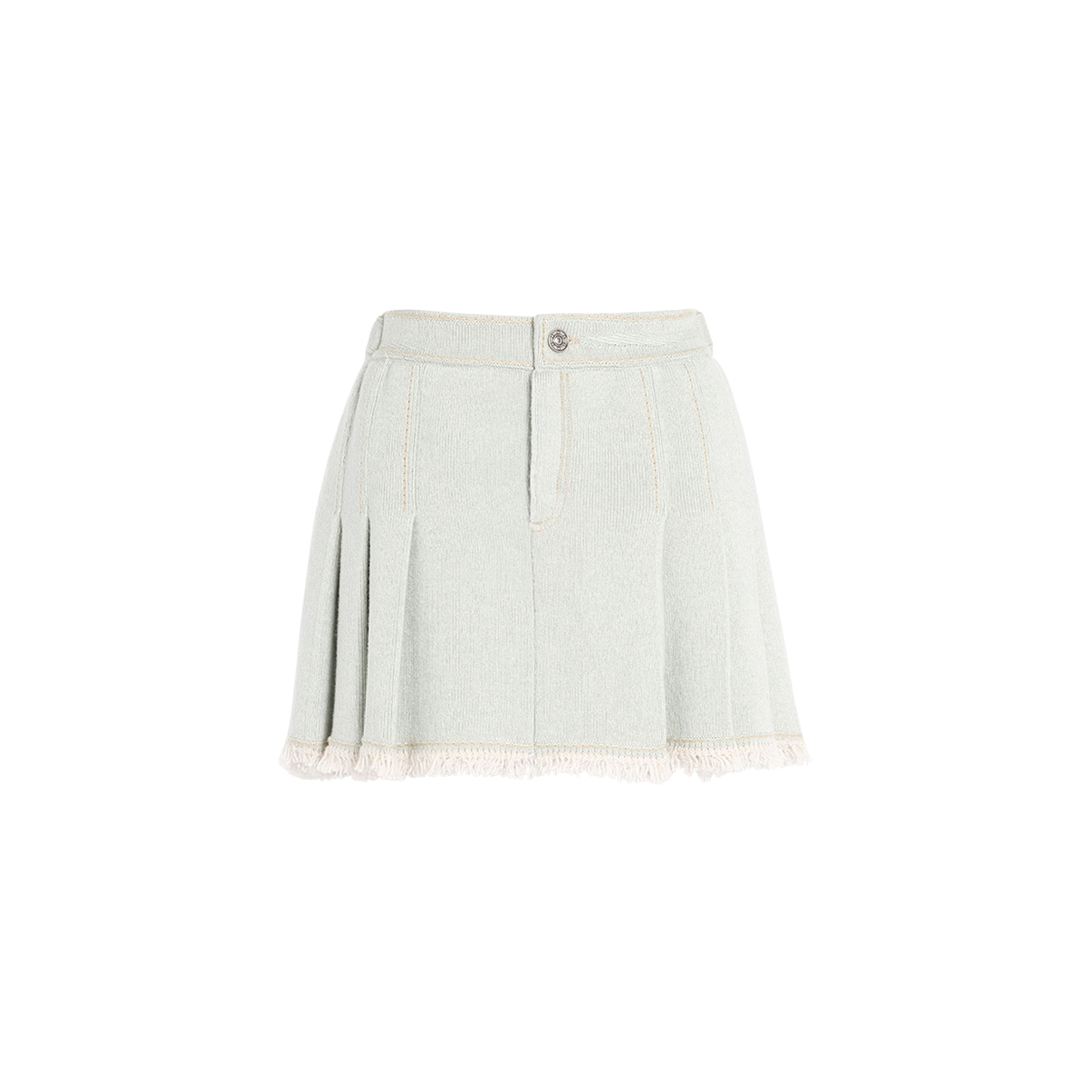 (W) 배리 캐시미어 데님 스커트 라이트 블루((W) Barrie Cashmere Denim Skirt Light Blue)