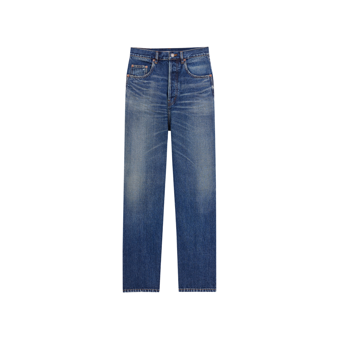 821989-Y11YF-4236 Saint Laurent High-Rise Jeans in Heritage Vintage Blue Denim