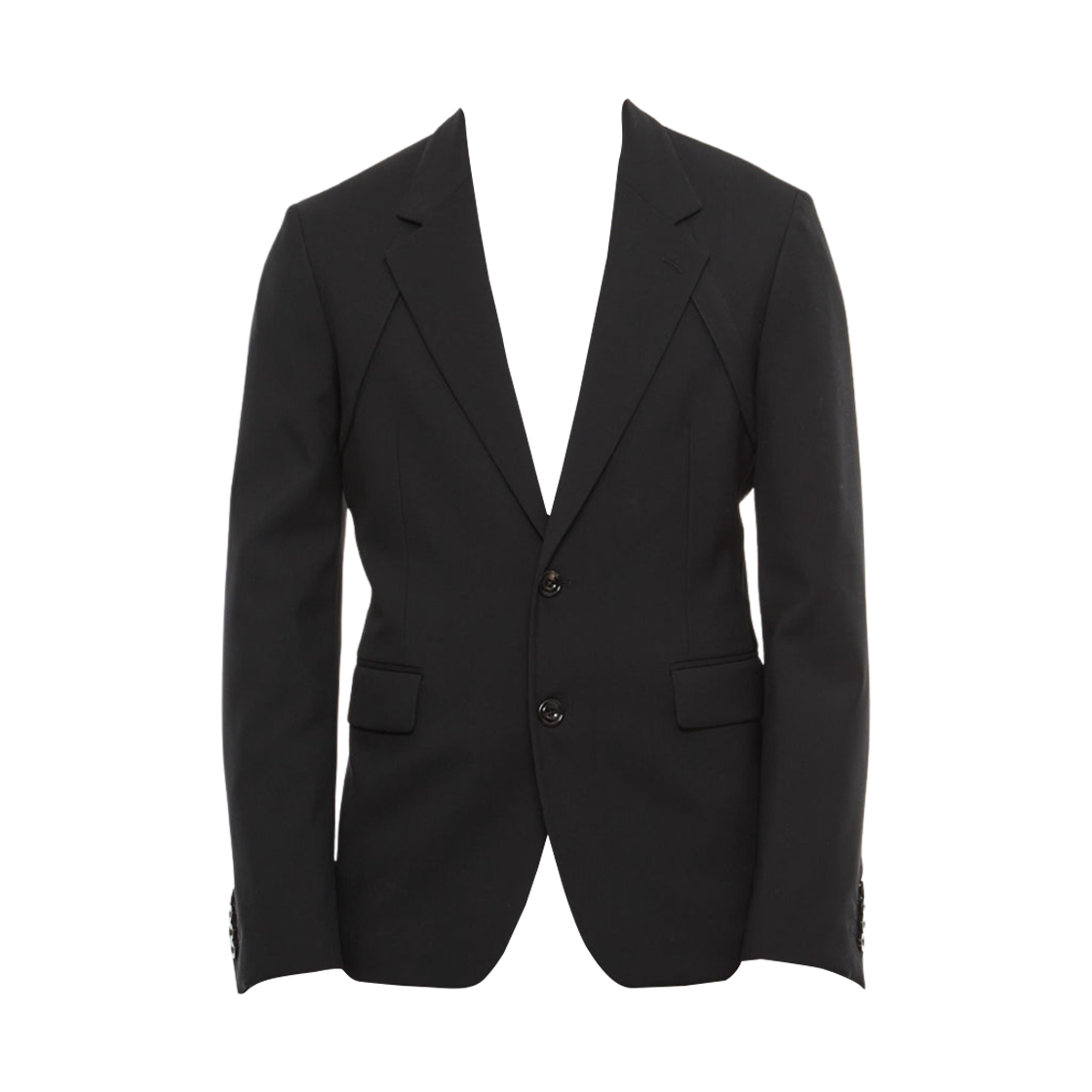 774688QUAAC1000 Alexander McQueen Wool Gabardine Harness Jacket Black