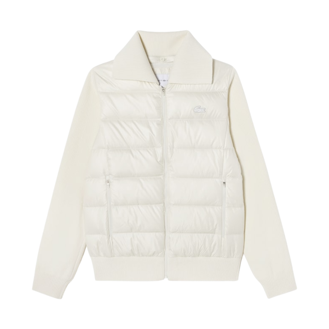 (W) 라코스테 스웨터 하이브리드 점퍼 화이트((W) Lacoste Sweater Hybrid Jumper White)