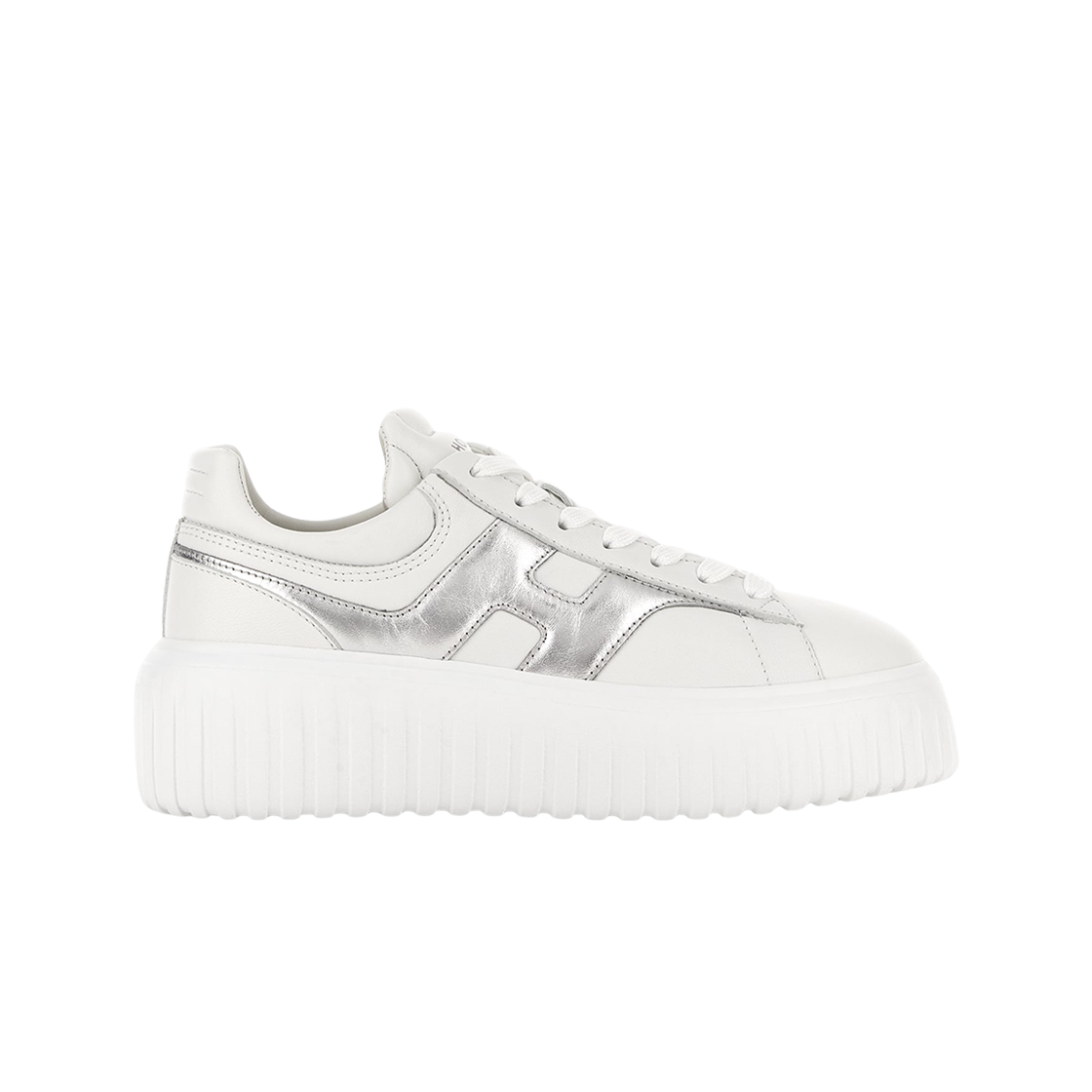 (W) 호간 H-스트라이프 스니커즈 화이트 실버((W) Hogan H-Stripes Sneakers White Silver)