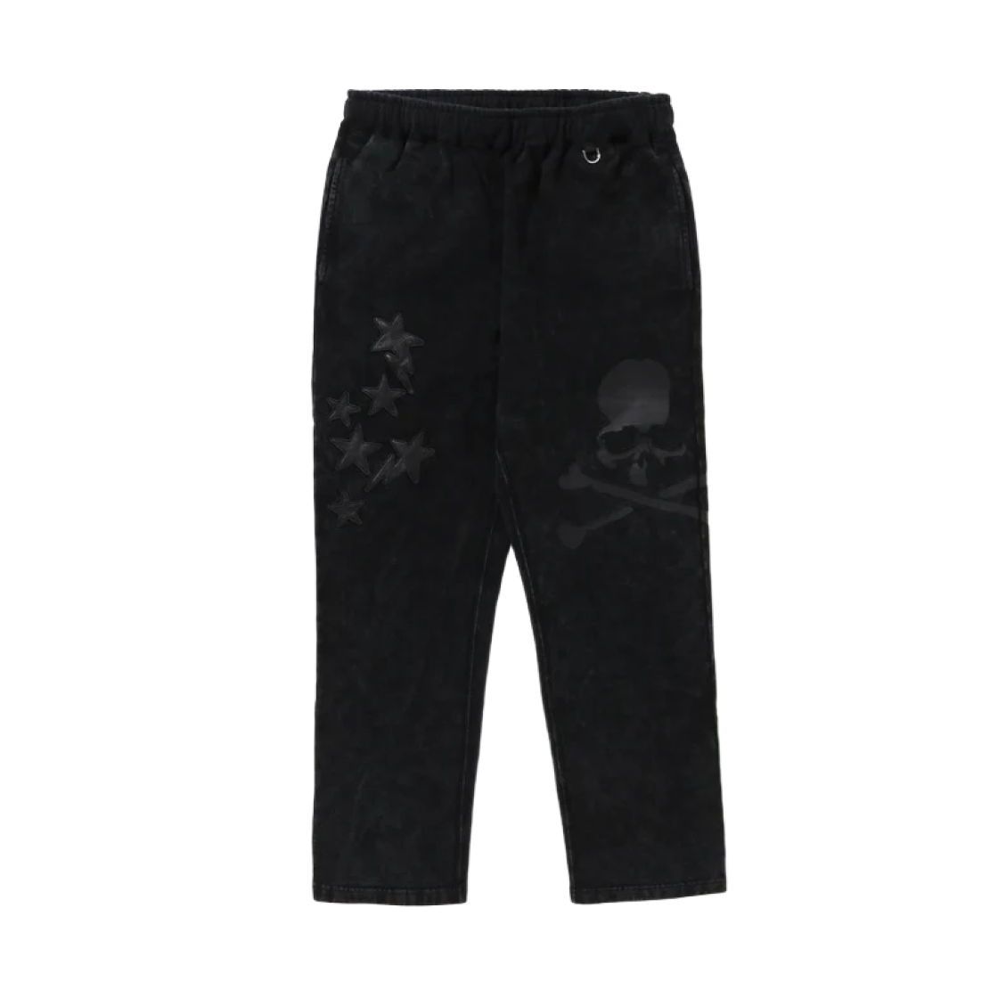 베이프 x 마스터마인드 레더 스타 패치 스컬 릴렉스드 핏 스웨트팬츠 16주년 블랙(BAPE x Mastermind Leather Sta Patch Skull Relaxed Fit Sweatpants 16th Anniversary Black) - 1