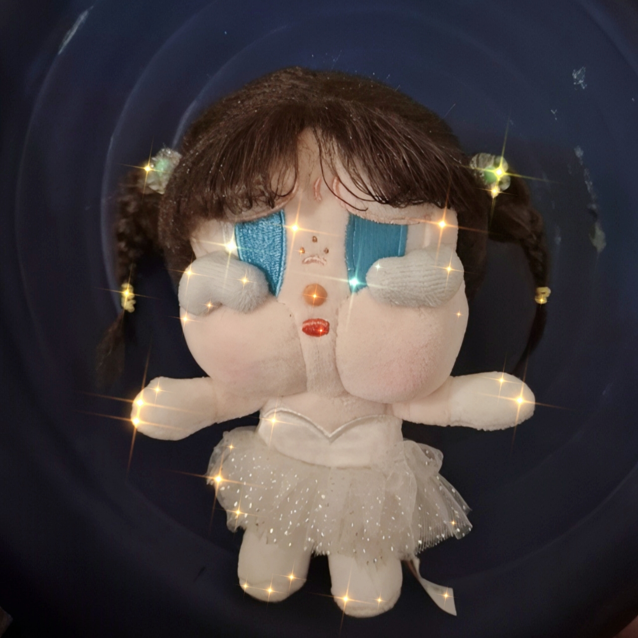 Pop Mart Crybaby Shiny Shiny Series Plush Pedant Blister Pack 착용 스타일