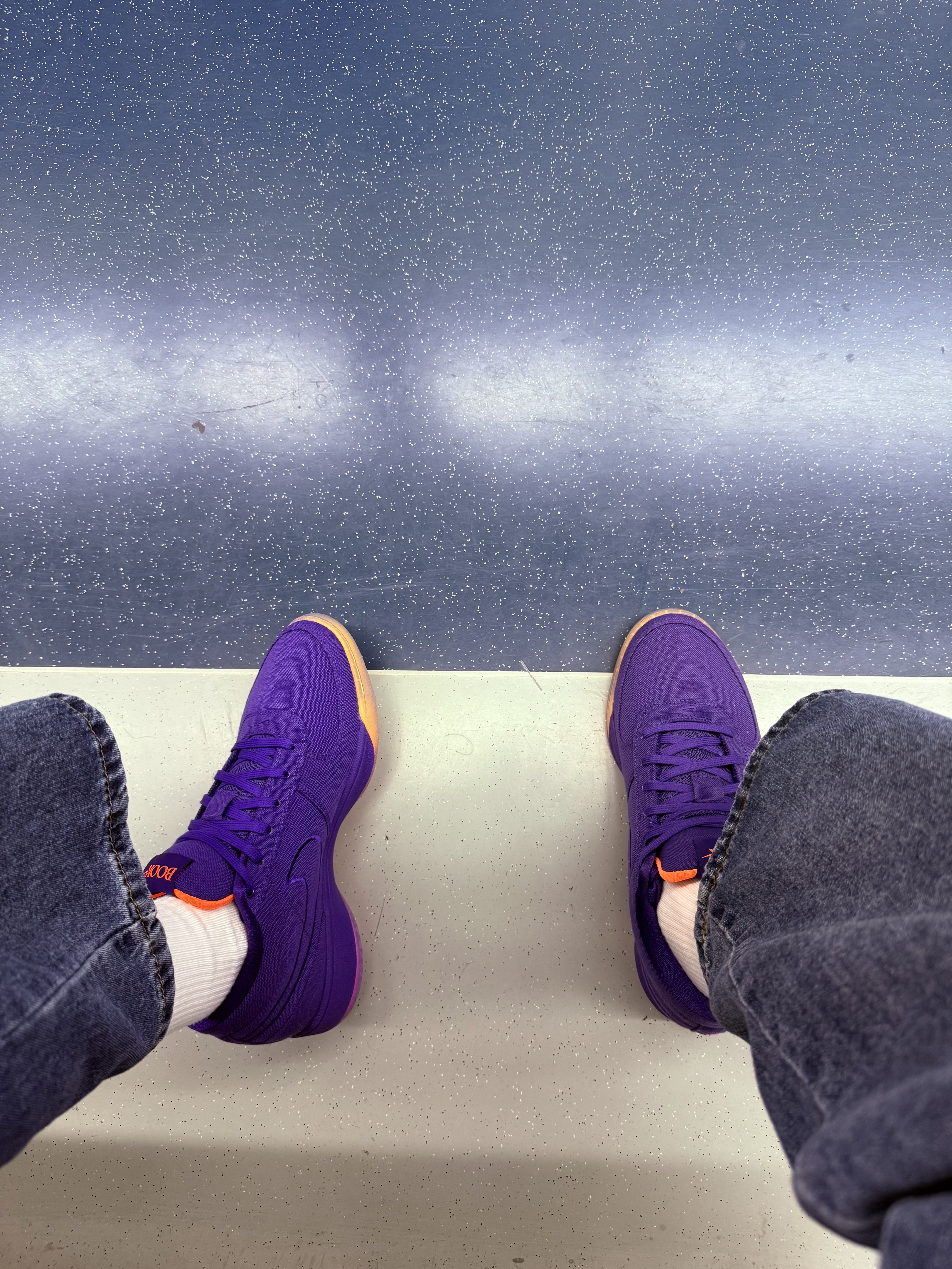 Nike Book 1 EP Sunset Court Purple Taupe Grey 착용 스타일 - 1