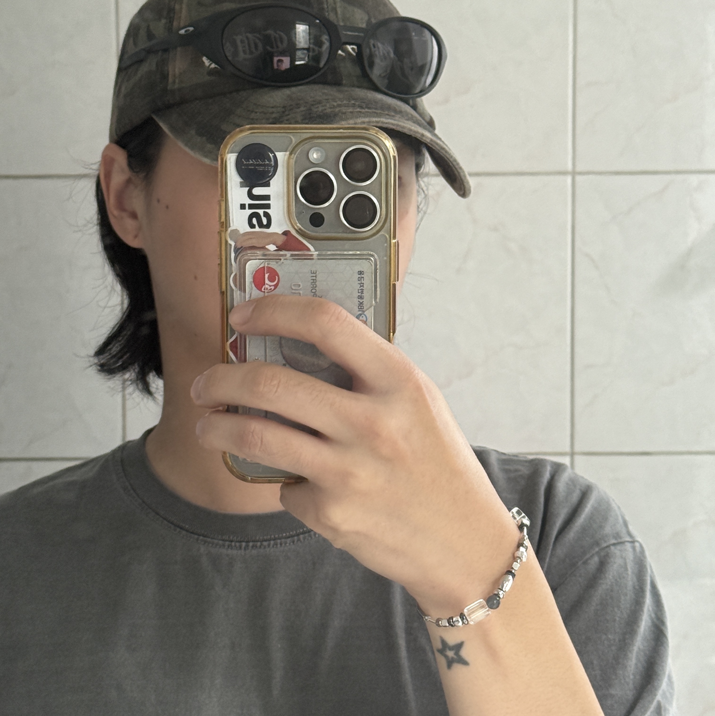 Oakley Eye Jacket Redux Matte Black Frame Prizm Grey Lenses High Bridge Fit, Riomeu Martin Gray Bracelet 착용 스타일