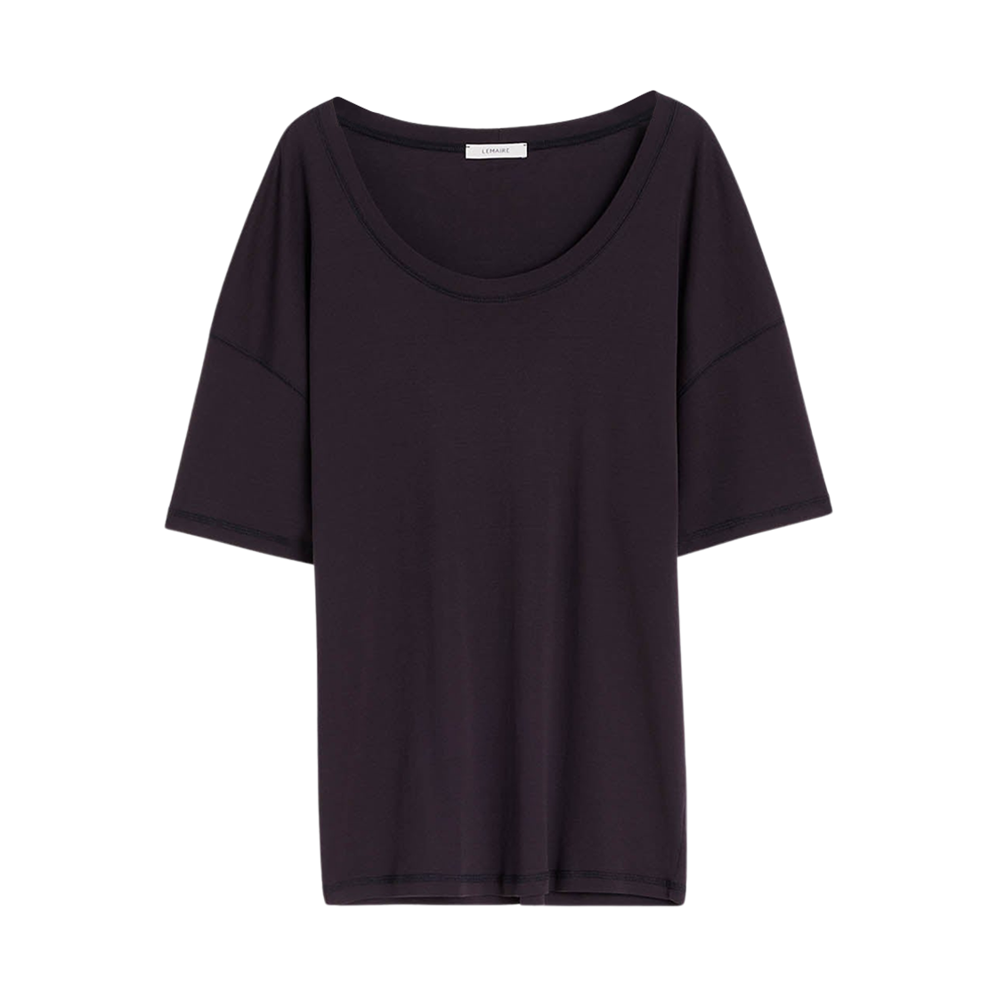 TO1146-LJ1016-998 (W) Lemaire Rib Jersey T-Shirt Squid Ink