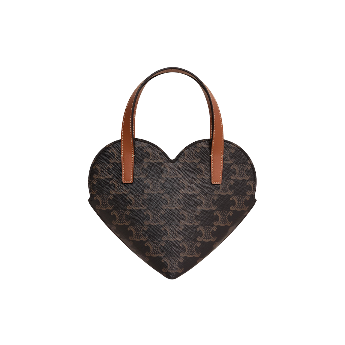 10P512GT9-04LU Celine Teen Coeur Celine in Triomphe Canvas and Calfskin Tan