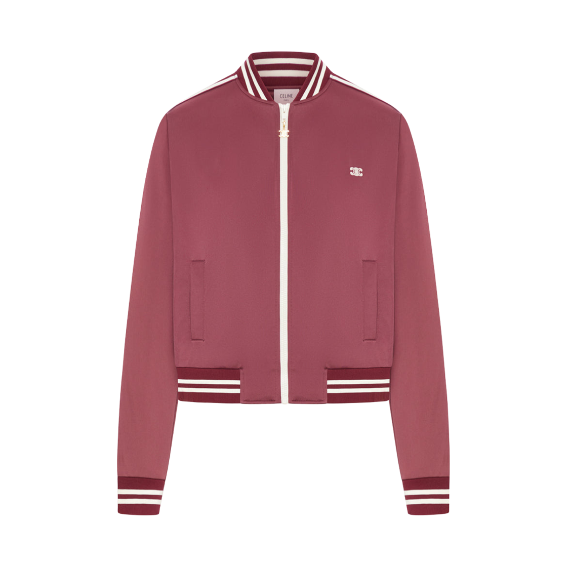 RV0R00395-GBB9 (W) Celine Teddy Jacket with Triomphe Logo Cordevan Ecru