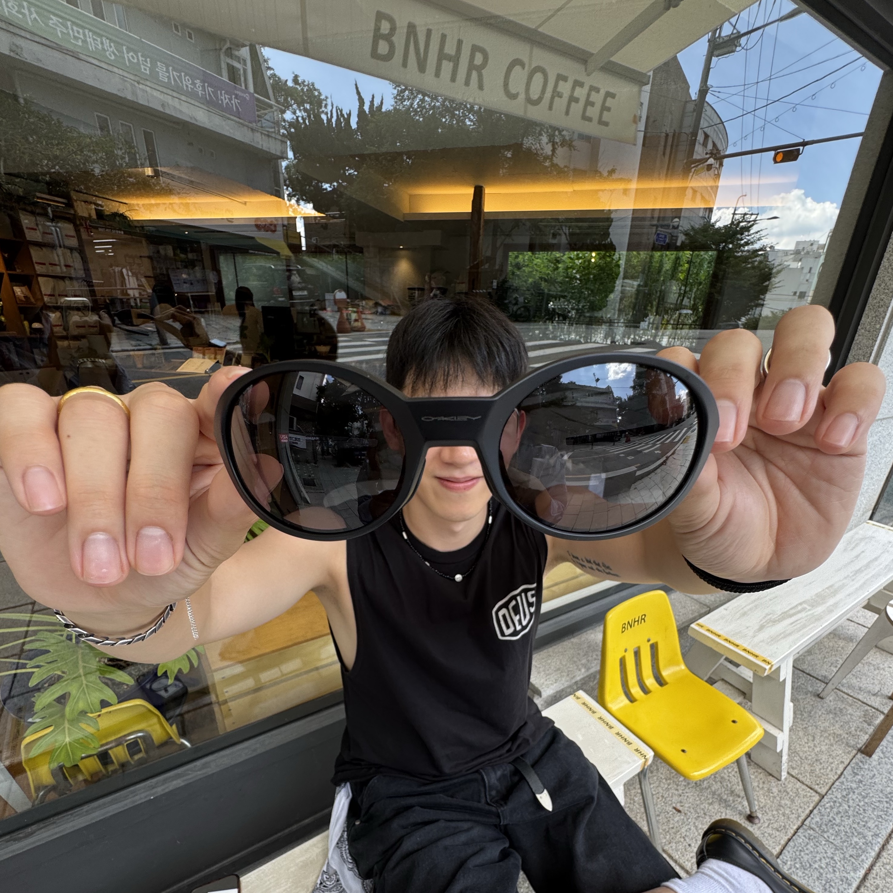 Oakley Eye Jacket Redux Matte Black Frame Prizm Grey Lenses High Bridge Fit, Deus Ex Machina Seoul College Address Muscle Black 착용 스타일