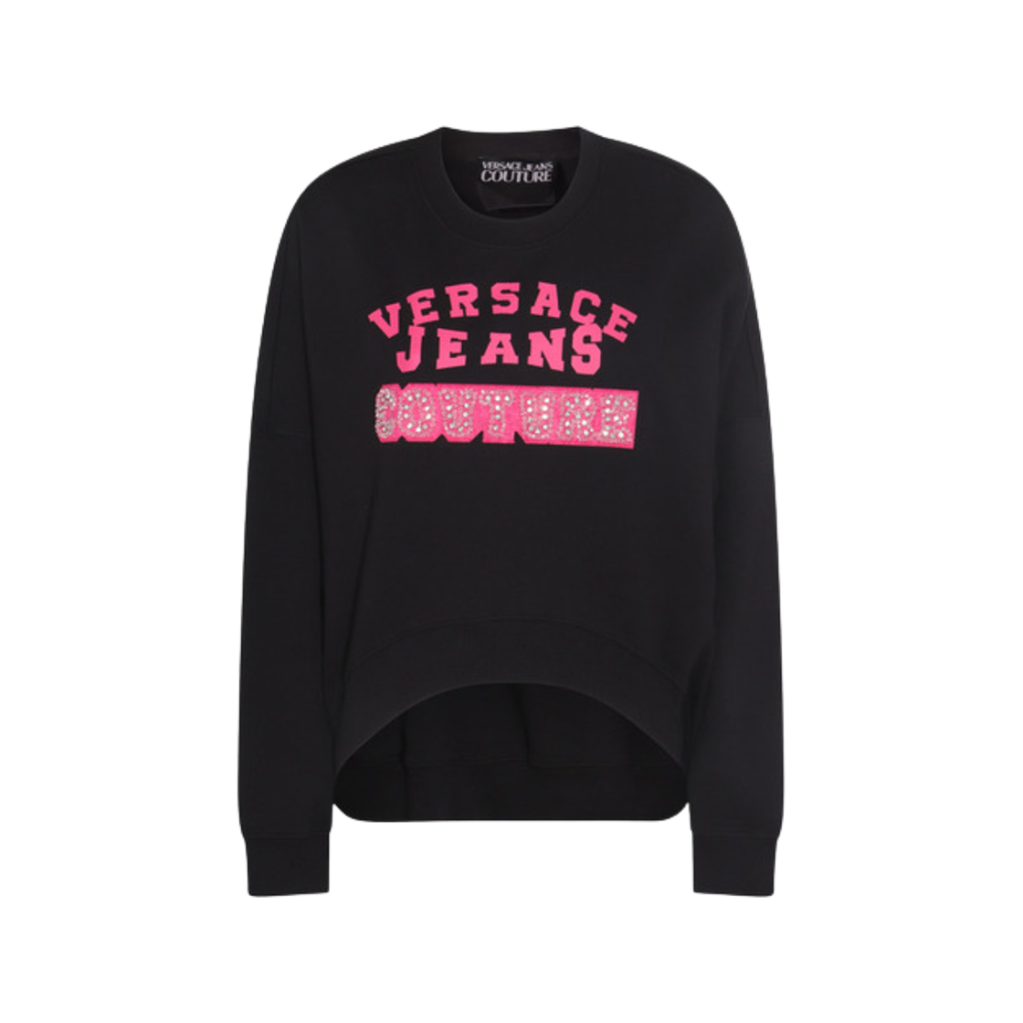 75HAIE07-CF00E-899 (W) Versace Jeans Couture Cotton Sweatshirt Black Pink