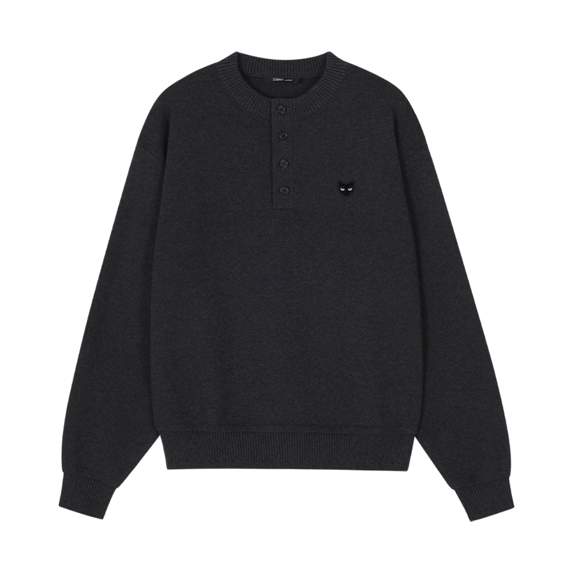 송지오 지제로 캐시미어 블렌드 헨리넥 니트 다크 그레이