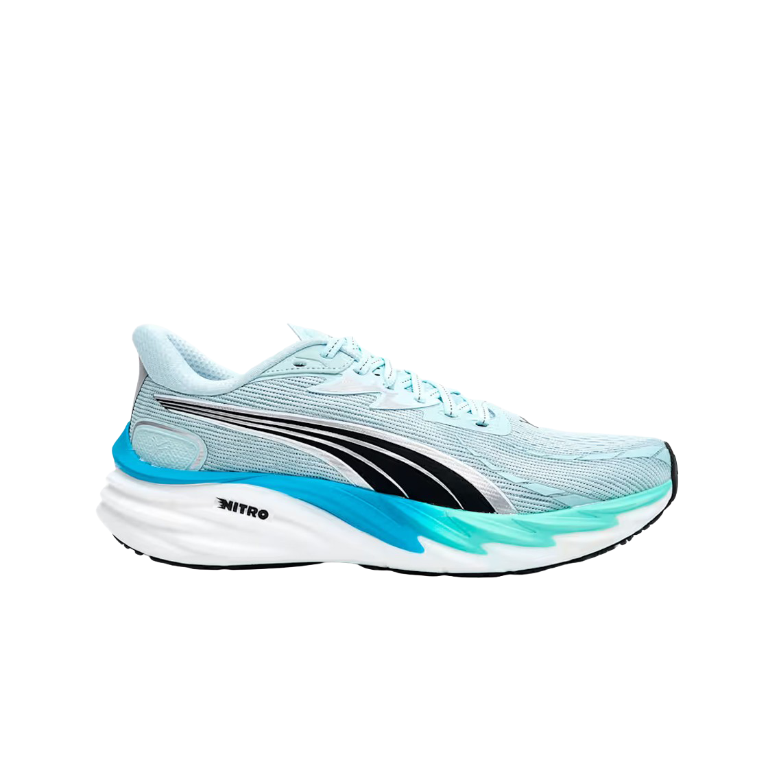 푸마 벨로시티 나이트로 4 씨 글래스 스피드 블루 - 와이드(Puma Velocity Nitro 4 Sea Glass Speed Blue - Wide)