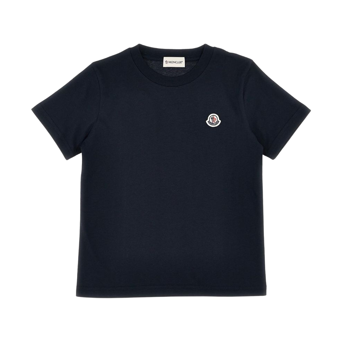 J1-954-8C00018-83907-742 (Kids) Moncler Maglia Logo Patch T-Shirt Navy Blue - 24SS