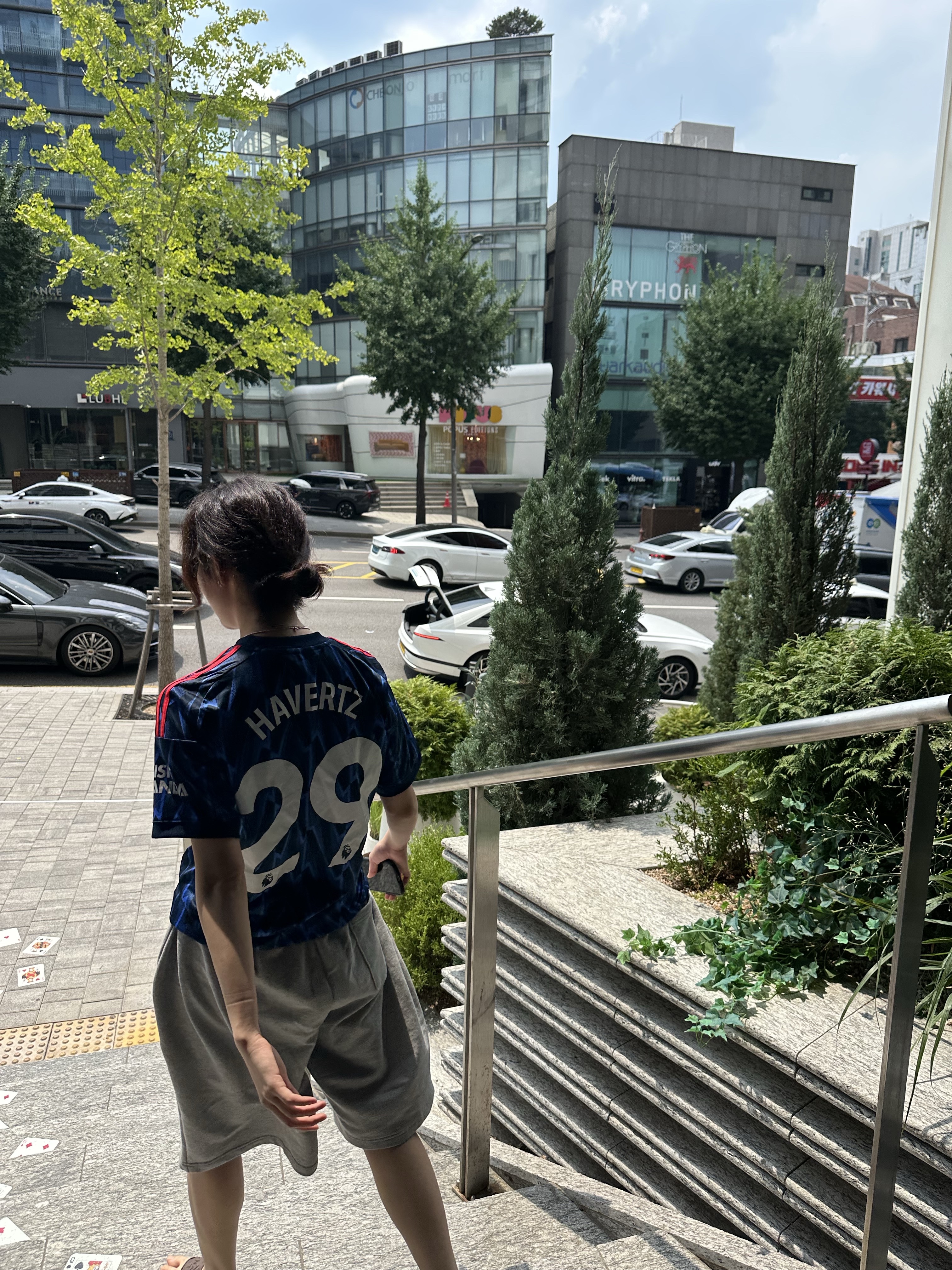 Adidas Arsenal 2025/26 Away Jersey Blue - KR Sizing (Non Marking Ver.) 착용 스타일