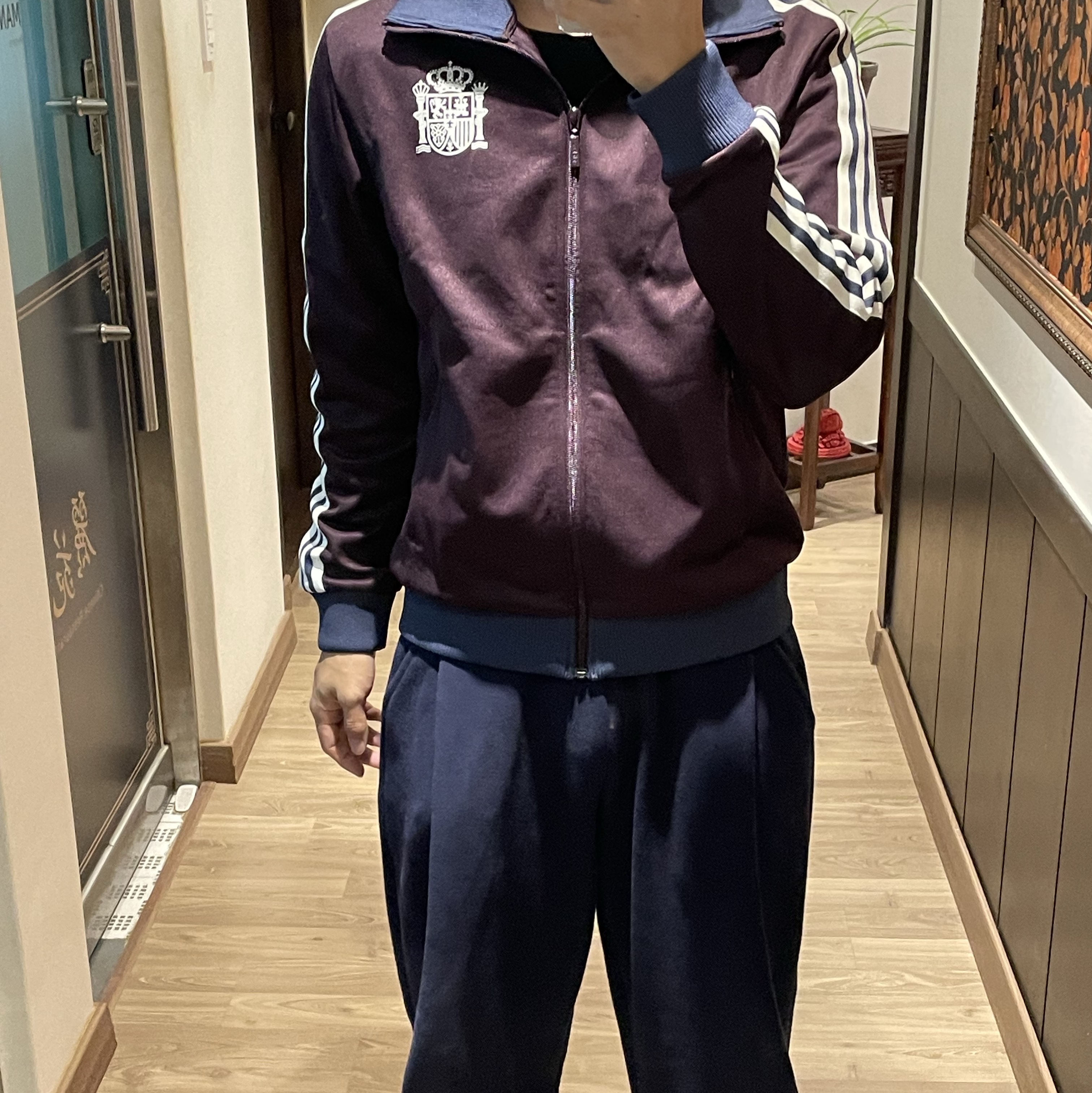 Adidas Spain Beckenbauer Track Top Shadow Maroon - KR Sizing 착용 스타일