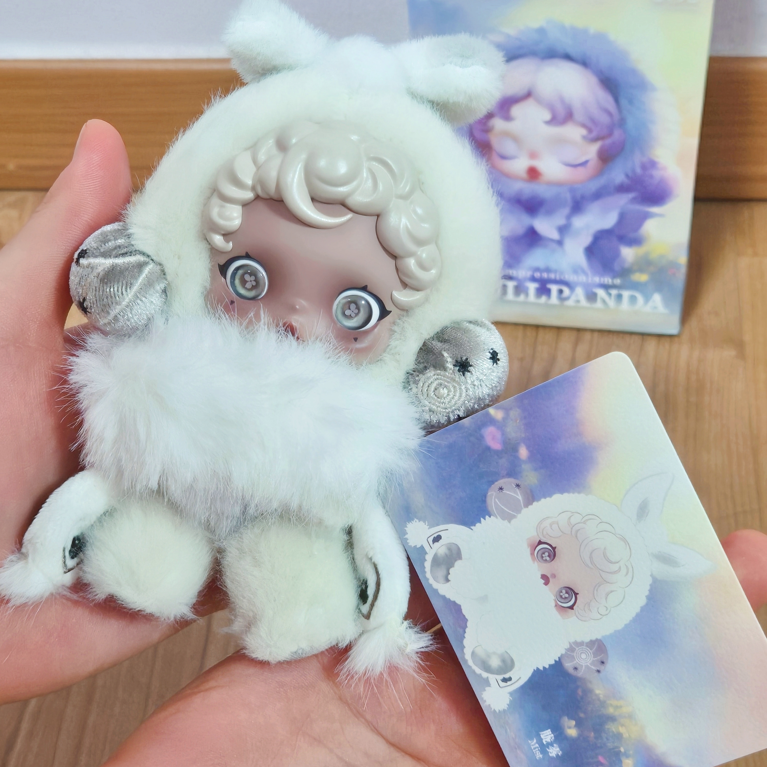 Pop Mart Skullpanda L’Impressionnisme Series Plush Doll Mist (Opened Case) 착용 스타일 - 1