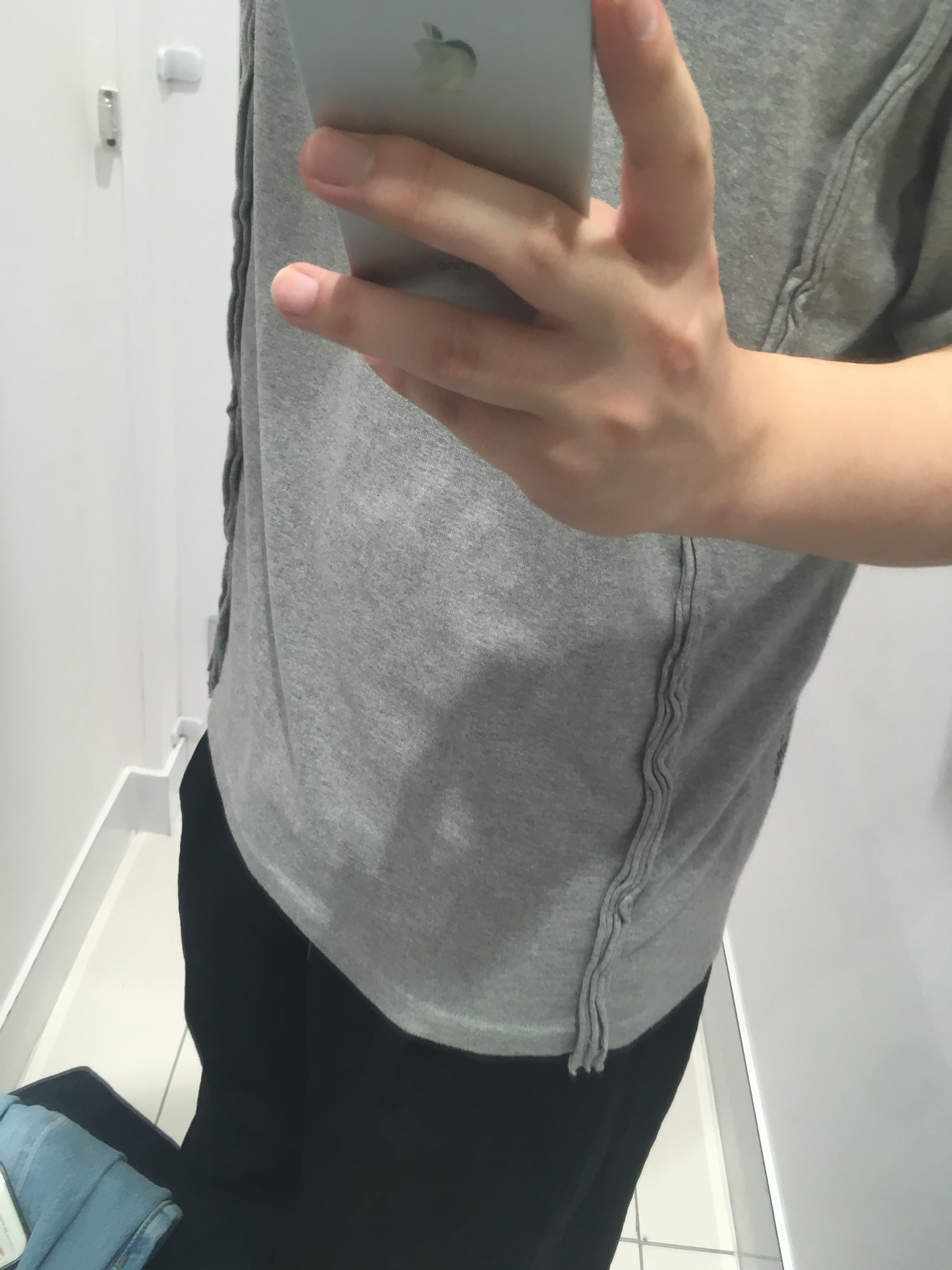Karactor Fiddlehead Half T-Shirts Melange Gray 착용 스타일